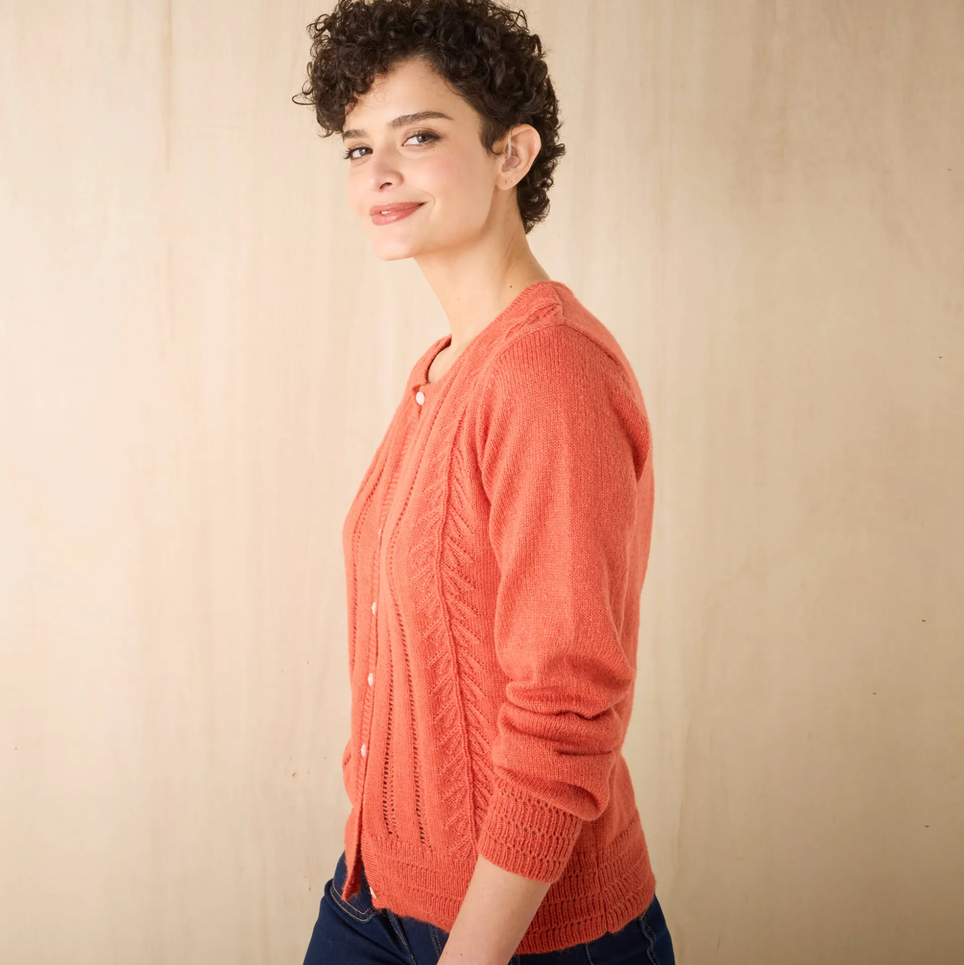 Vest met knopen en ronde hals, fantasietricot