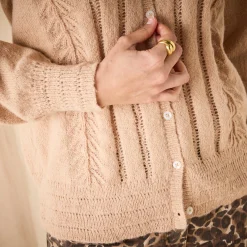Vest met knopen en ronde hals, fantasietricot