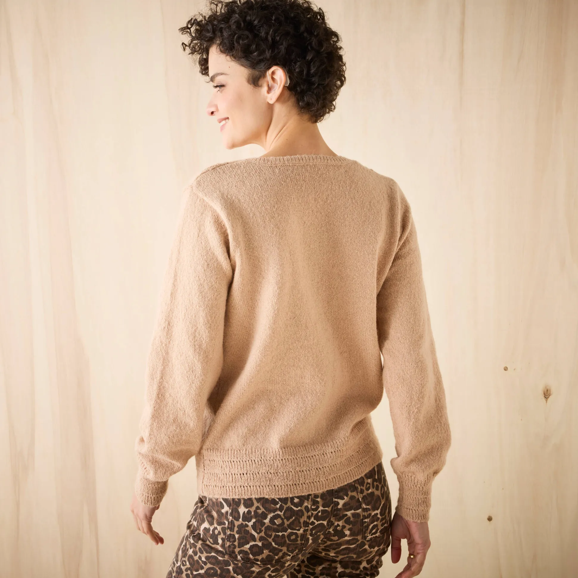 Vest met knopen en ronde hals, fantasietricot