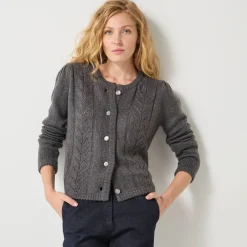 Vest met knopen in fantasietricot