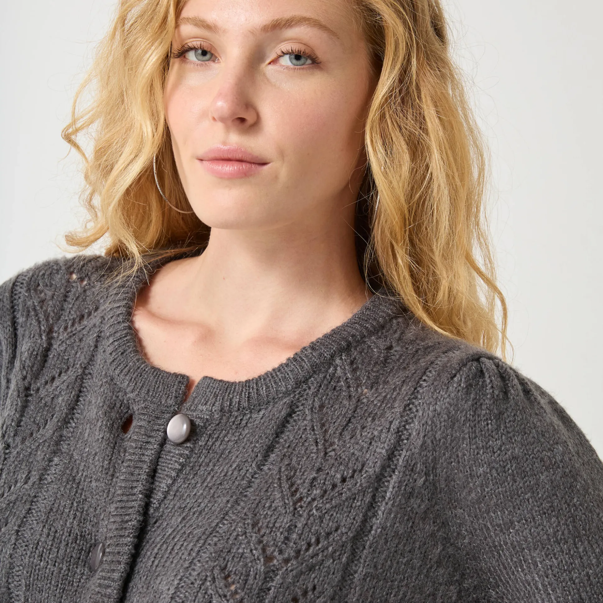 Vest met knopen in fantasietricot