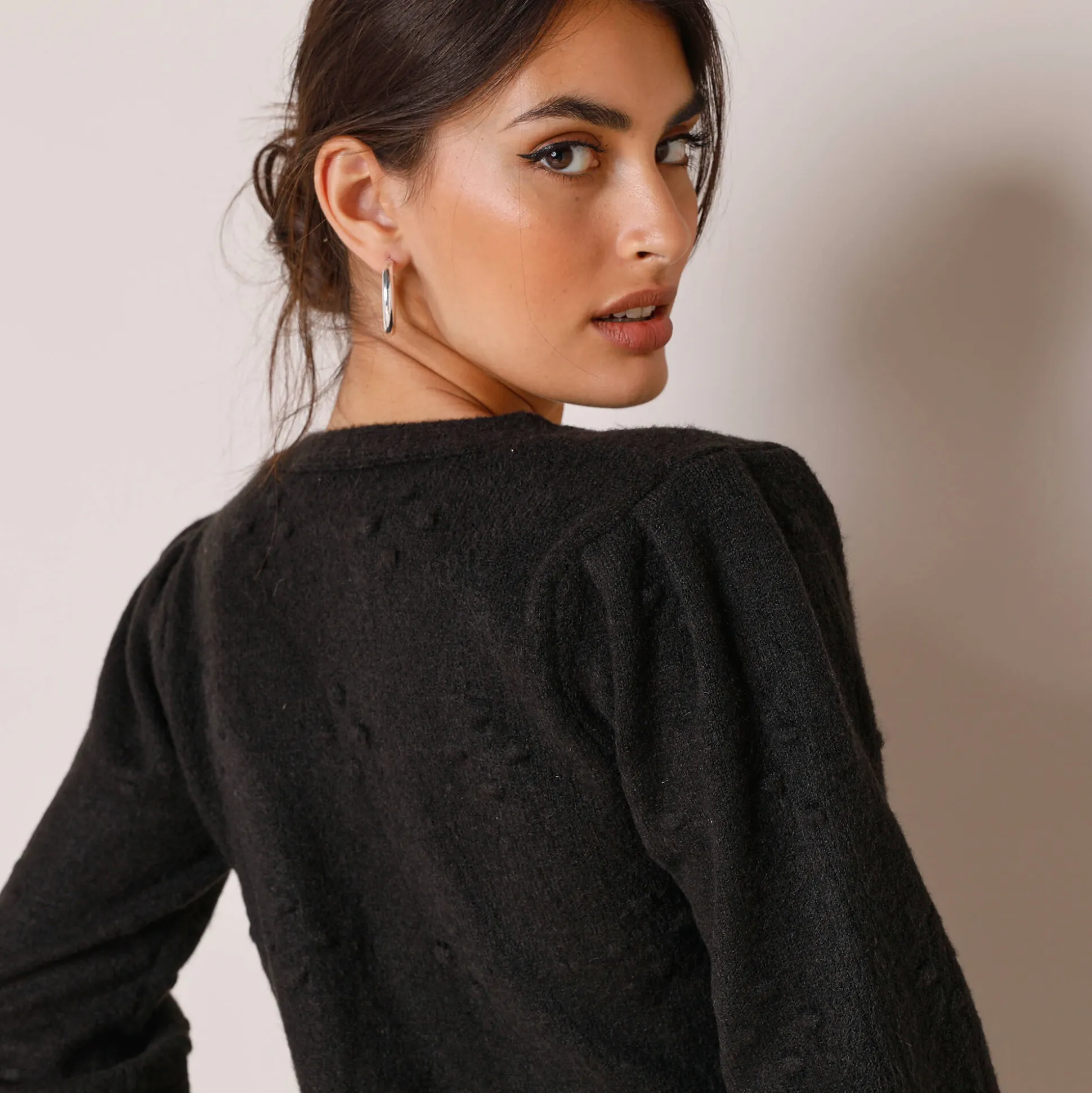 Vest met knopen in fantasietricot