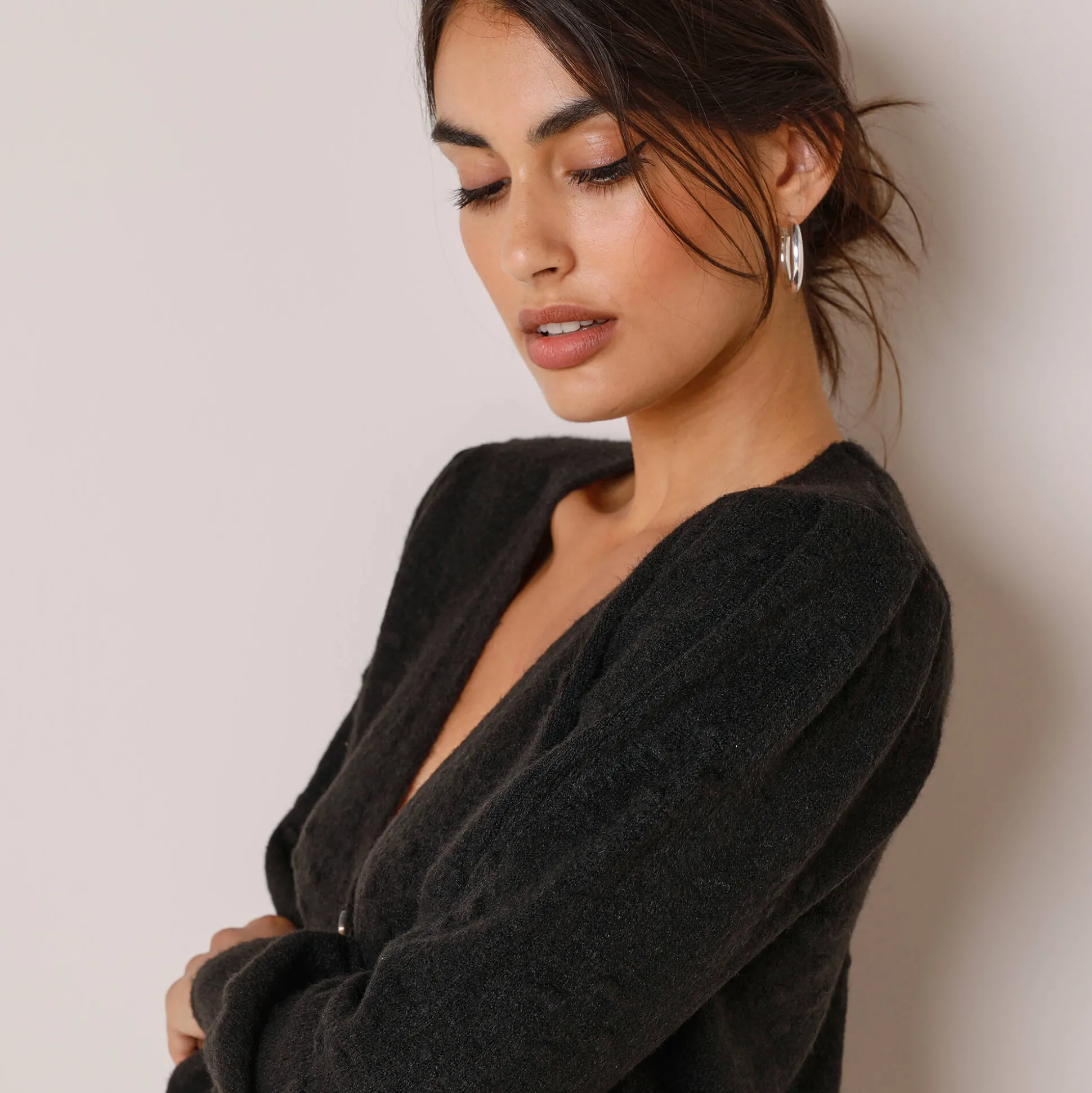 Vest met knopen in fantasietricot