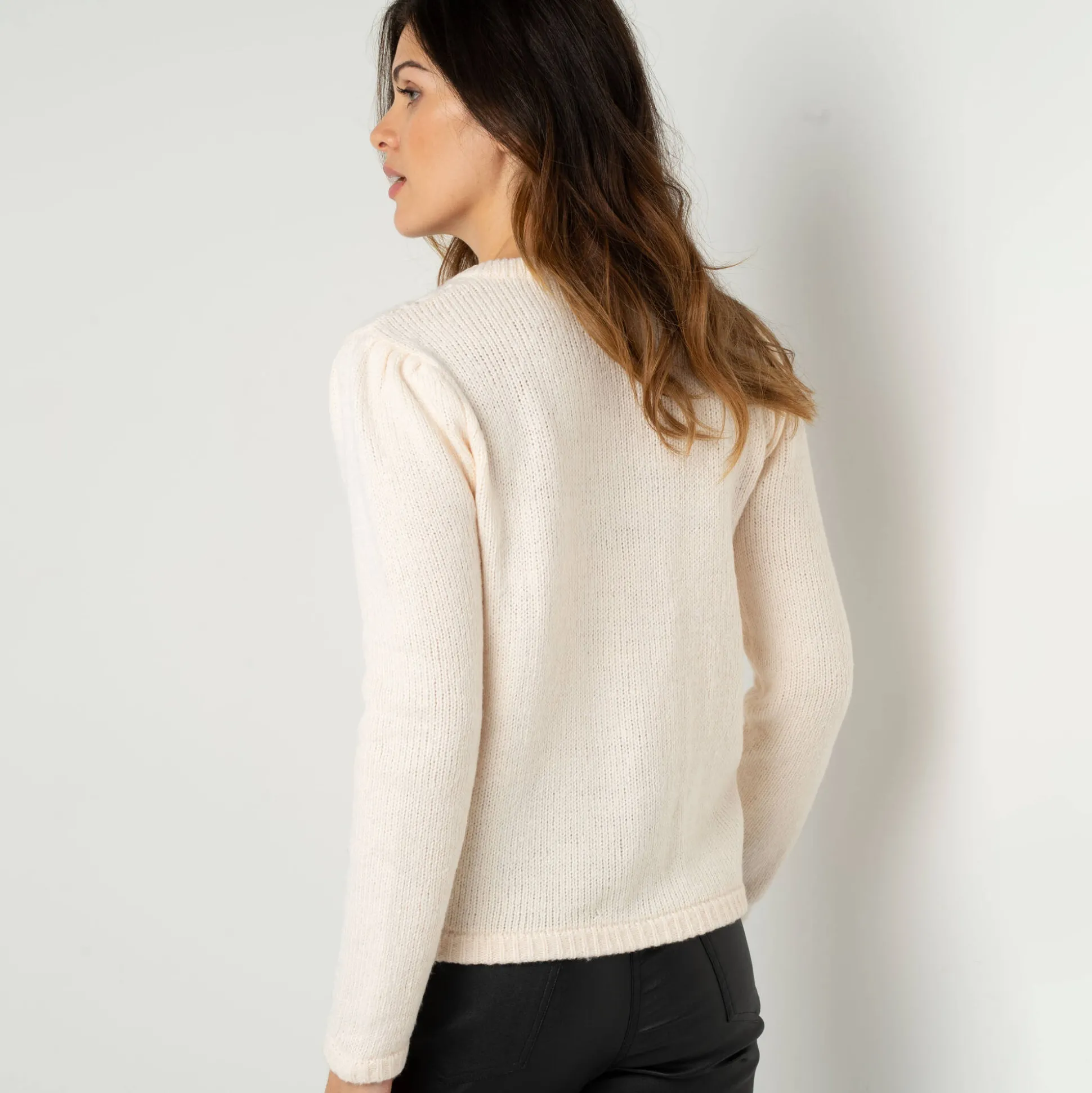 Vest met knopen in fantasietricot