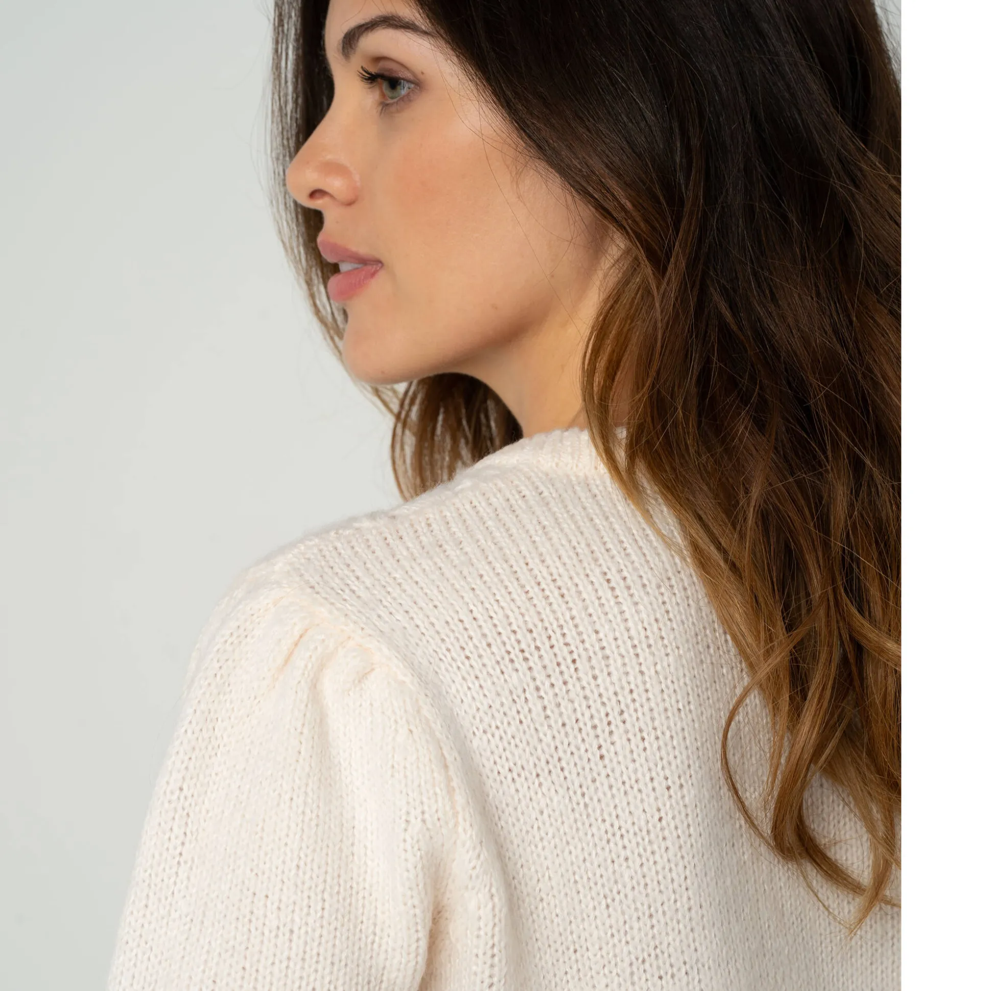 Vest met knopen in fantasietricot