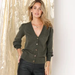 Vest met knopen in fantasietricot