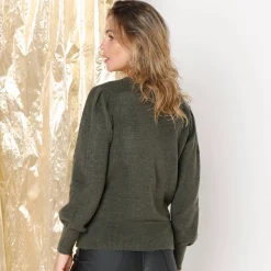 Vest met knopen in fantasietricot
