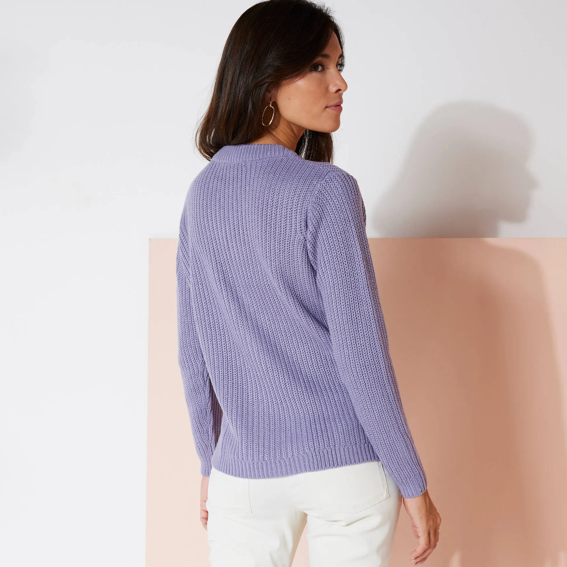 Vest met knopen in patenttricot