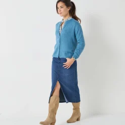 Vest met knopen, mix van wol en mohair