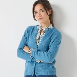 Vest met knopen, mix van wol en mohair