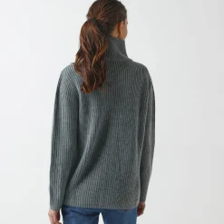 Vest met rits, in pareltricot
