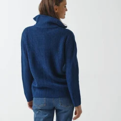 Vest met rits, in pareltricot