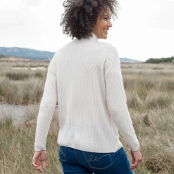 Vest met V-hals, ribtricot