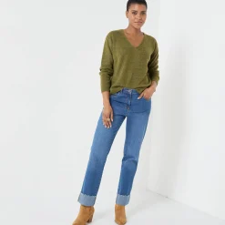 V-halstrui met lange mouwen, mix van wol en mohair