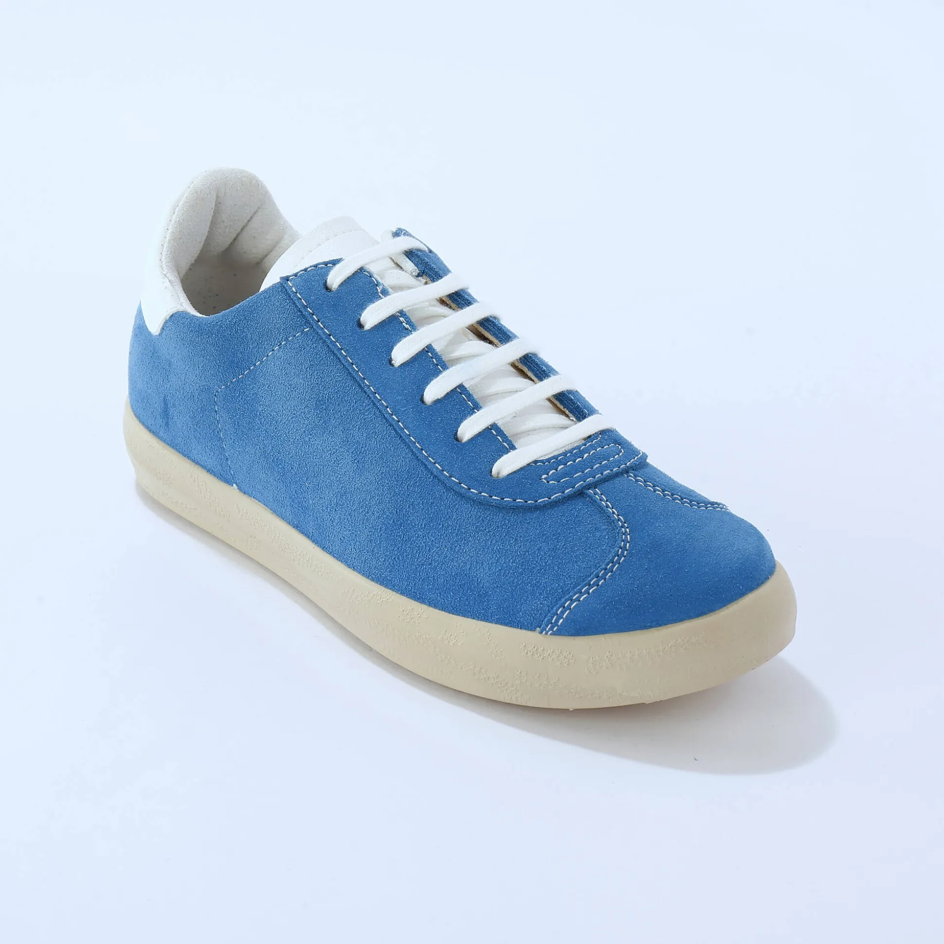 Vintage sneakers in splitleer, gekleurd