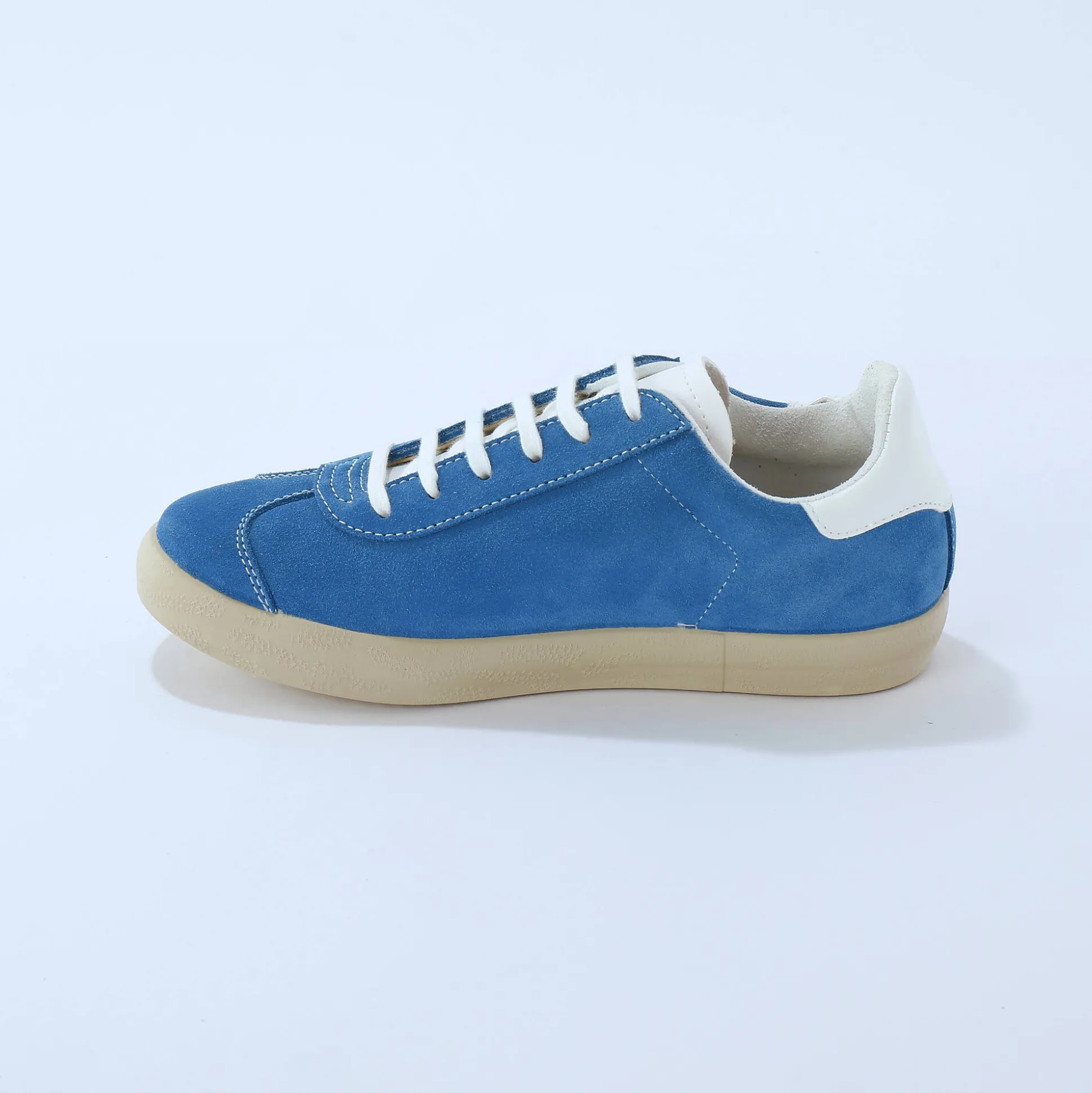 Vintage sneakers in splitleer, gekleurd