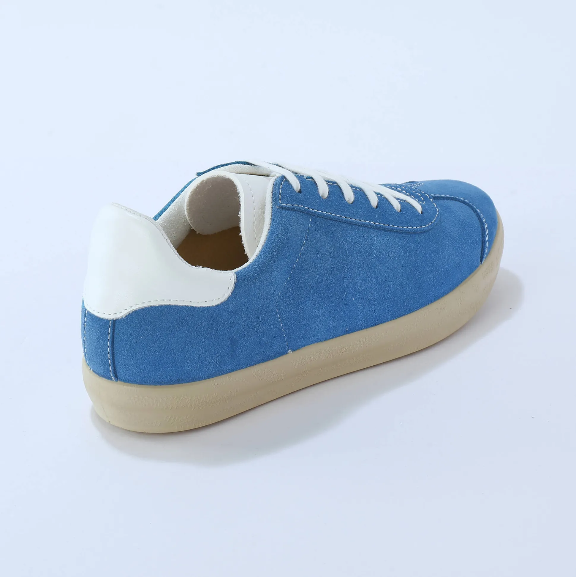 Vintage sneakers in splitleer, gekleurd