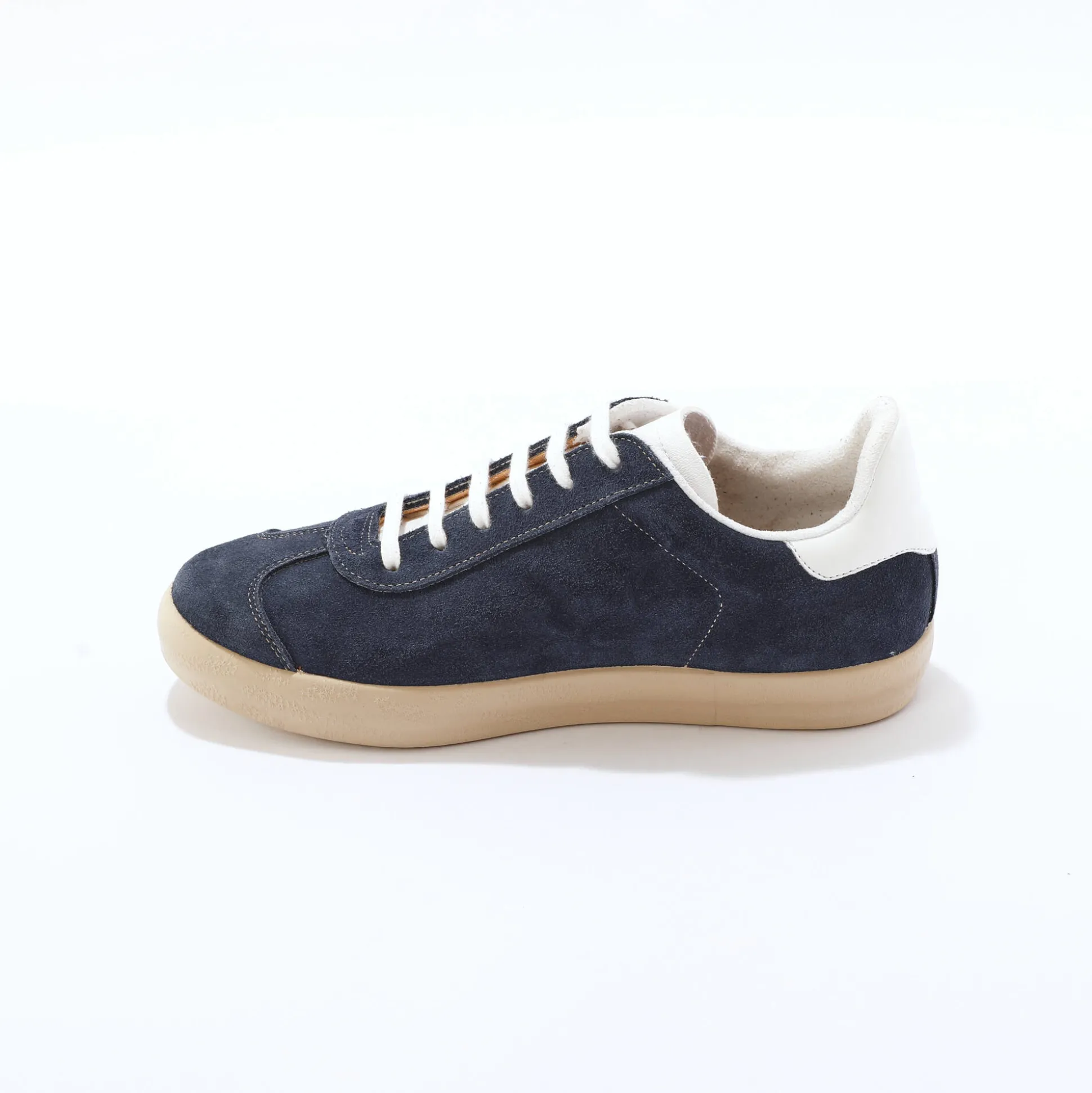 Vintage sneakers in splitleer, gekleurd
