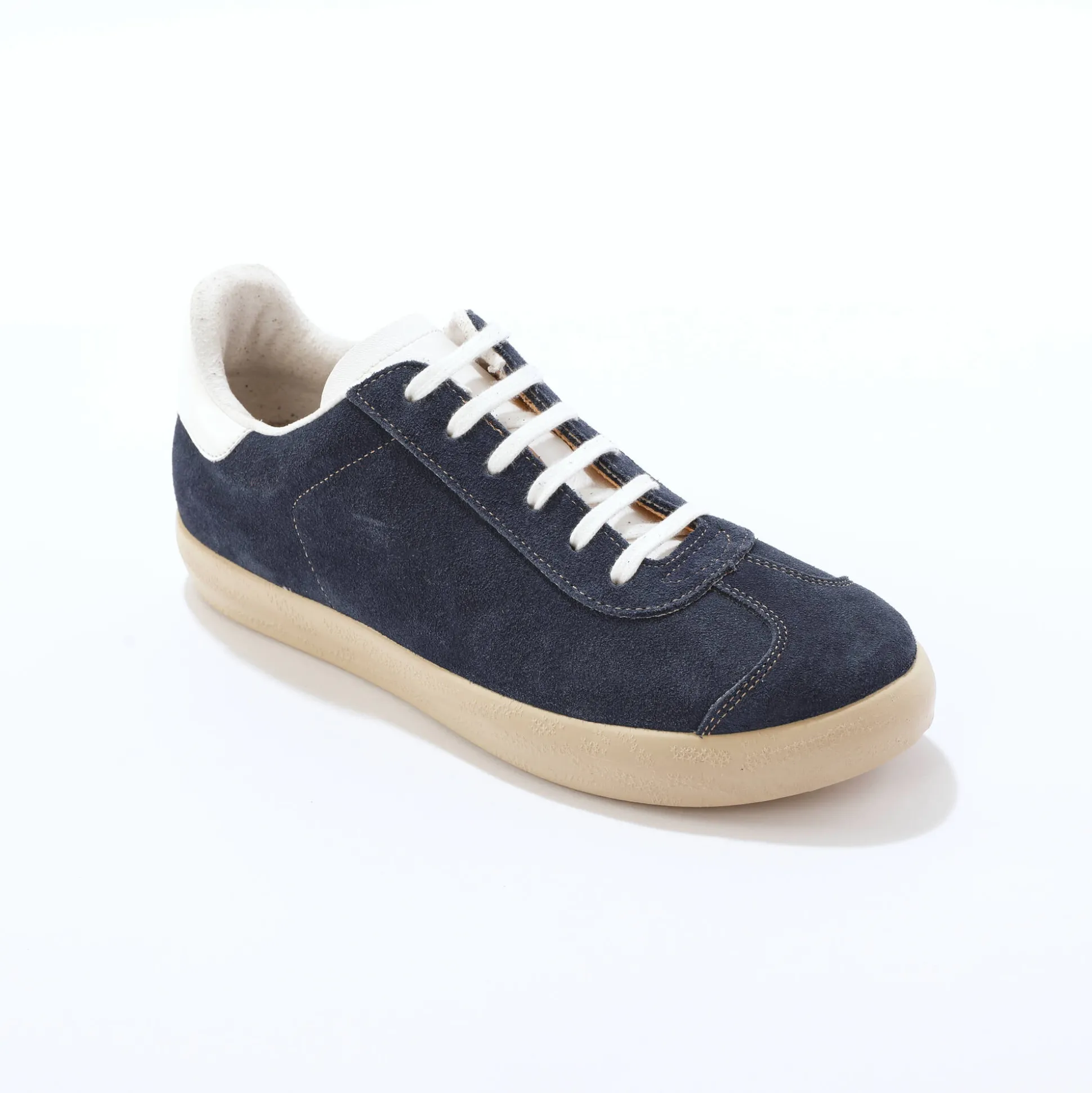 Vintage sneakers in splitleer, gekleurd