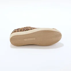 Vintage sneakers in splitleer met luipaardprint