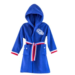 Voetbal kinderbadjas met kap, katoenen badstof - 340 g/m²