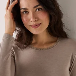 Warm T-shirt met lang mouwen in wolmix