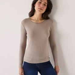 Warm T-shirt met lang mouwen in wolmix