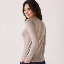 Warm T-shirt met lang mouwen in wolmix