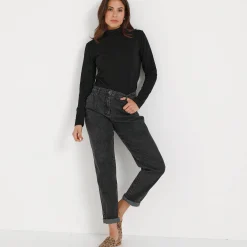 Warm T-shirt met lange mouwen, opstaande kraag