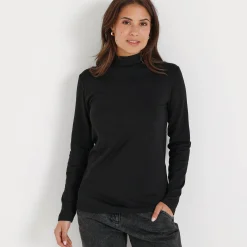 Warm T-shirt met lange mouwen, opstaande kraag