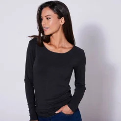 Warm T-shirt met lange mouwen en ronde hals