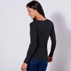 Warm T-shirt met lange mouwen en ronde hals