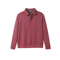 Warme sweater met polokraag, borduursel op de borst, in ribtricot
