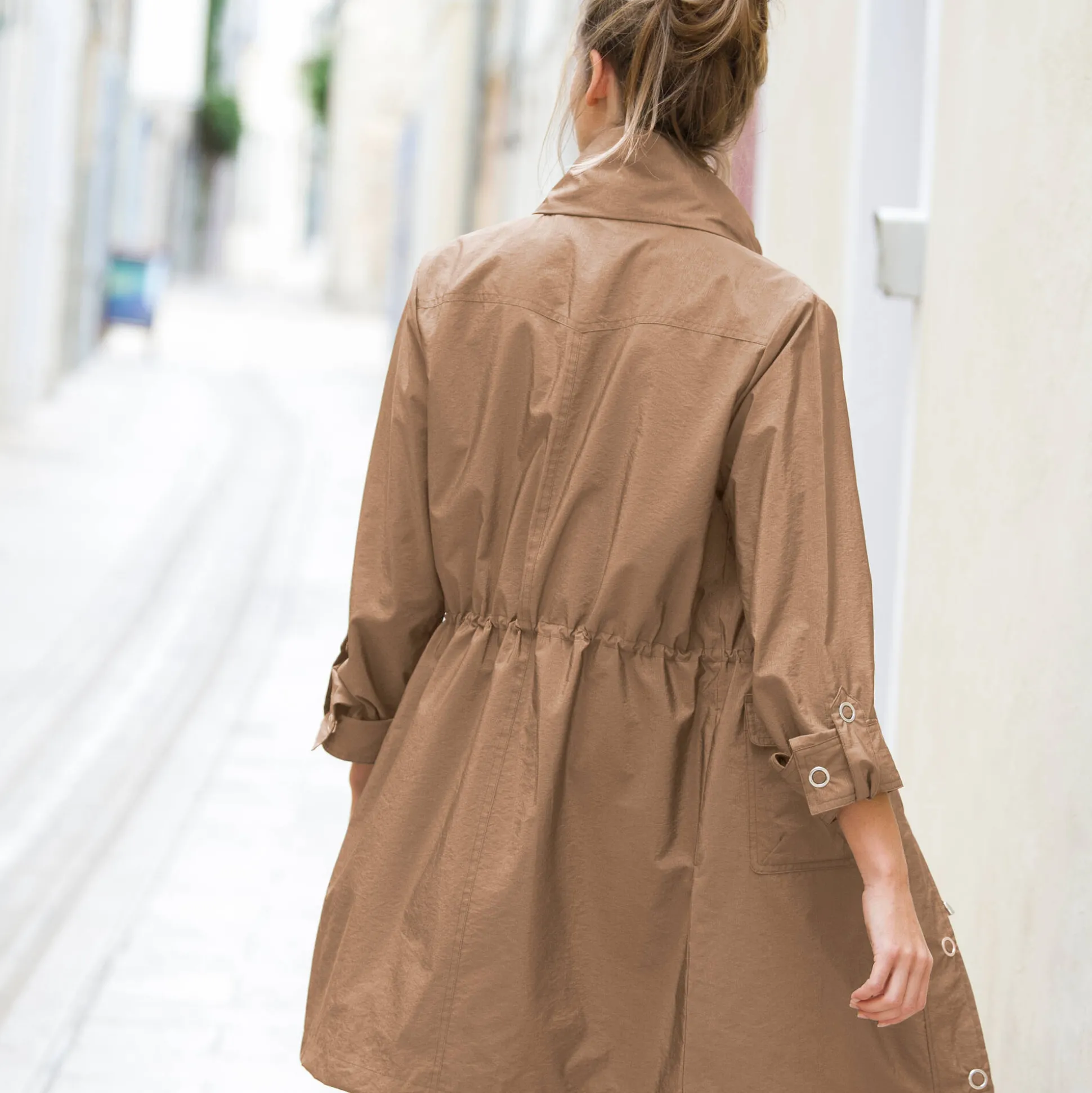 Waterafstotende parka met kap
