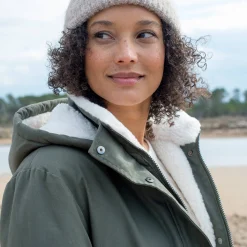 Waterafstotende parka met kap, voering van sherpafleece