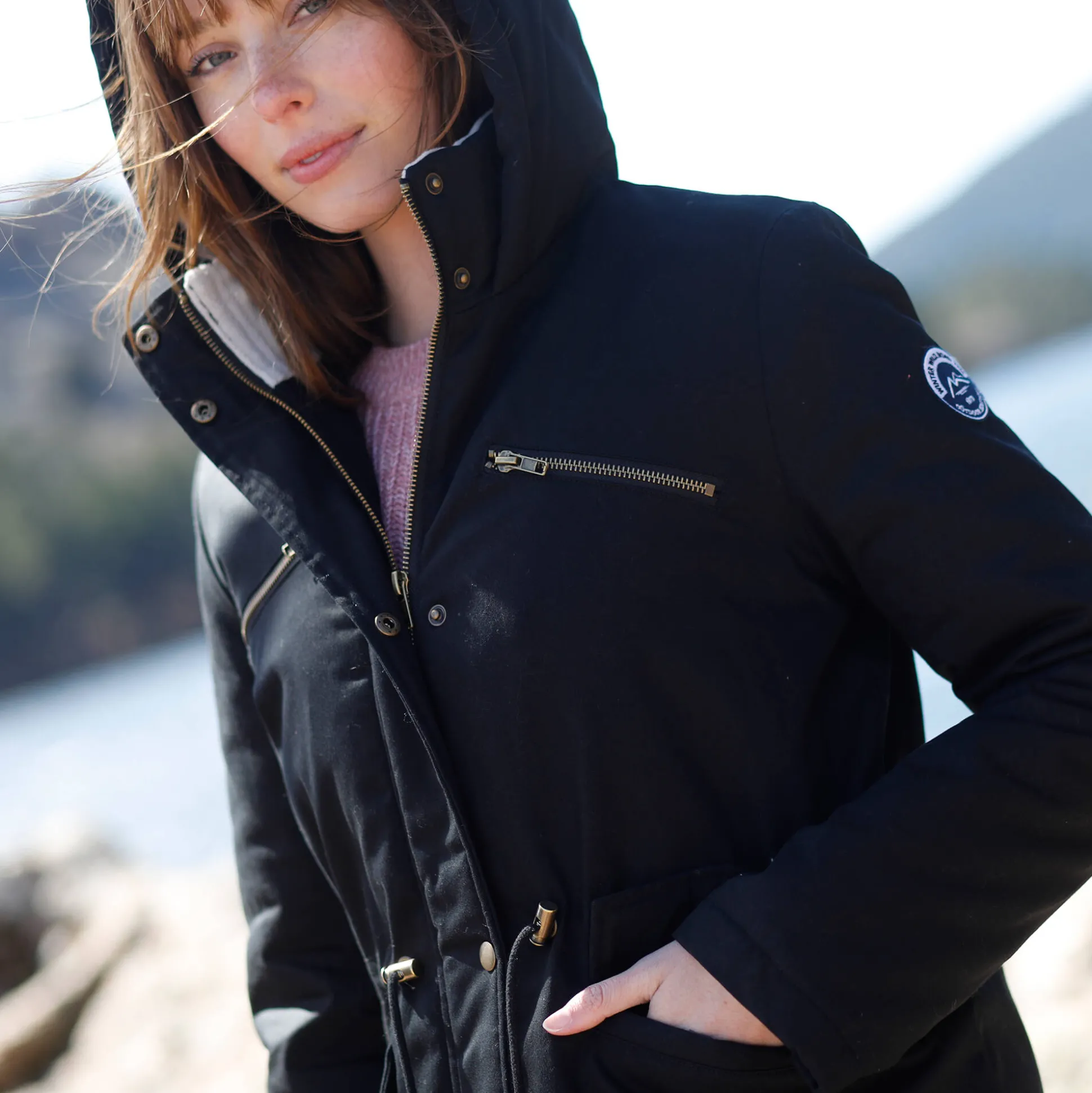 Waterafstotende parka met fleecevoering
