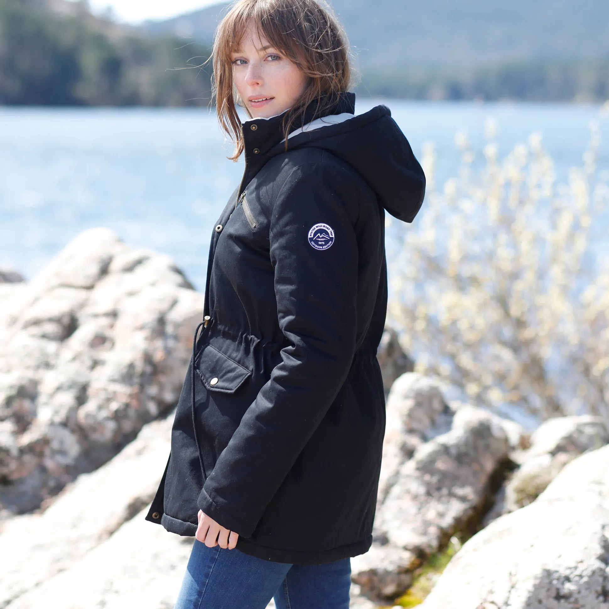 Waterafstotende parka met fleecevoering