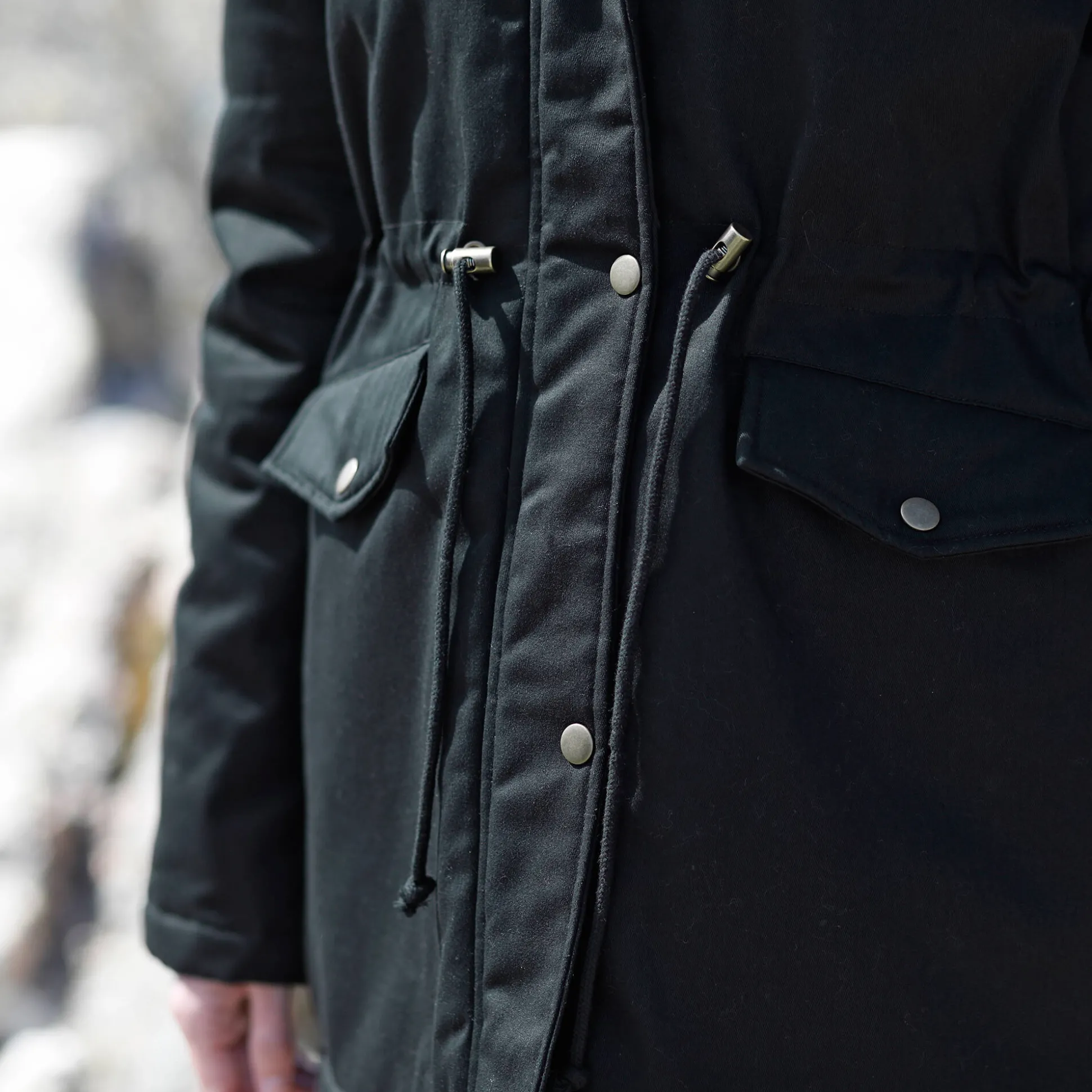 Waterafstotende parka met fleecevoering