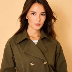 Waterafstotende trenchcoat met verwijderbare ceintuur
