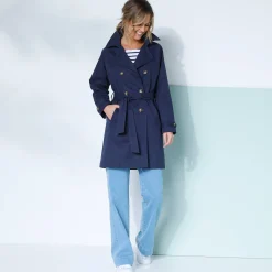 Waterafstotende trenchcoat met verwijderbare ceintuur