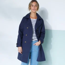 Waterafstotende trenchcoat met verwijderbare ceintuur