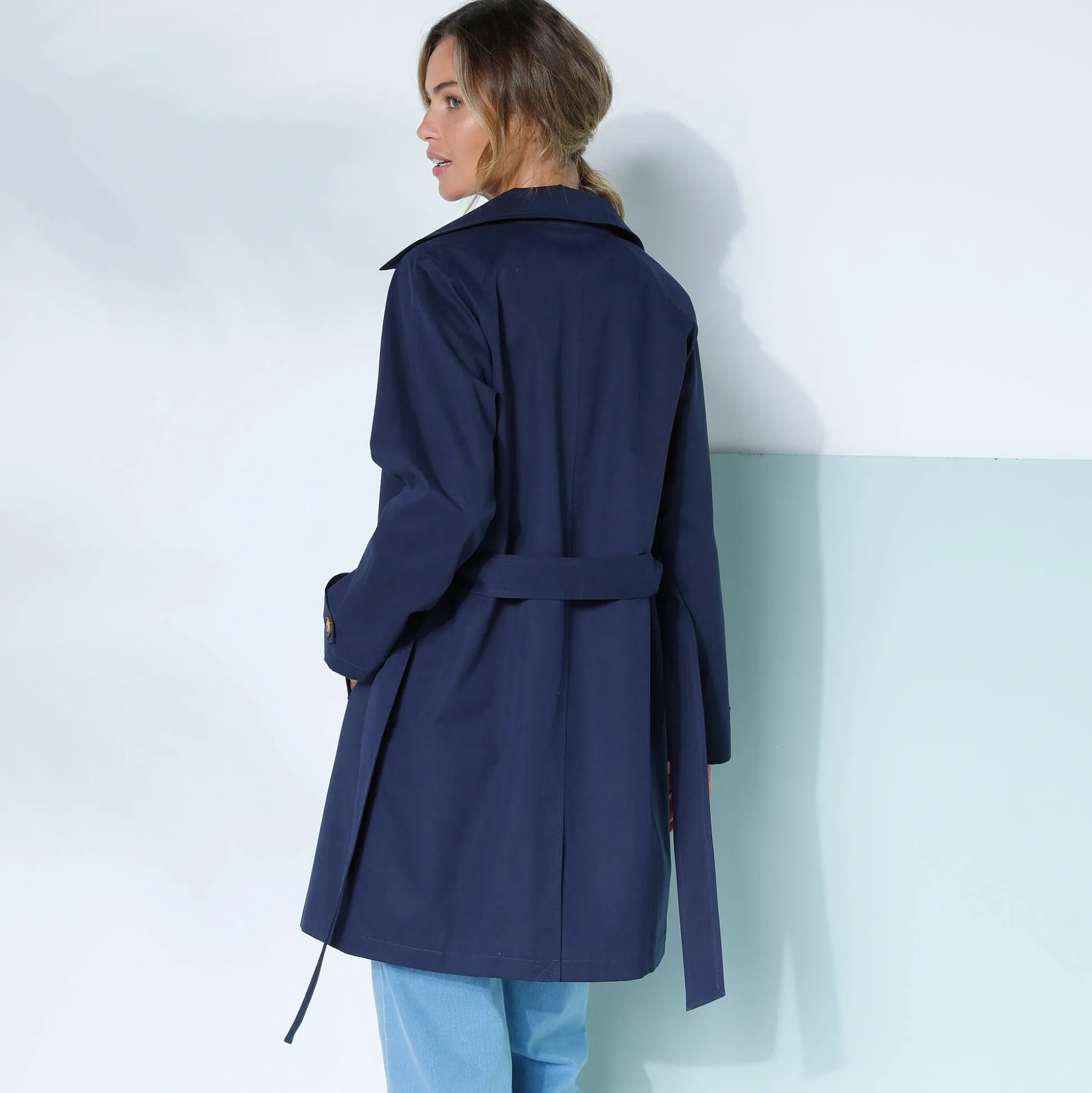 Waterafstotende trenchcoat met verwijderbare ceintuur