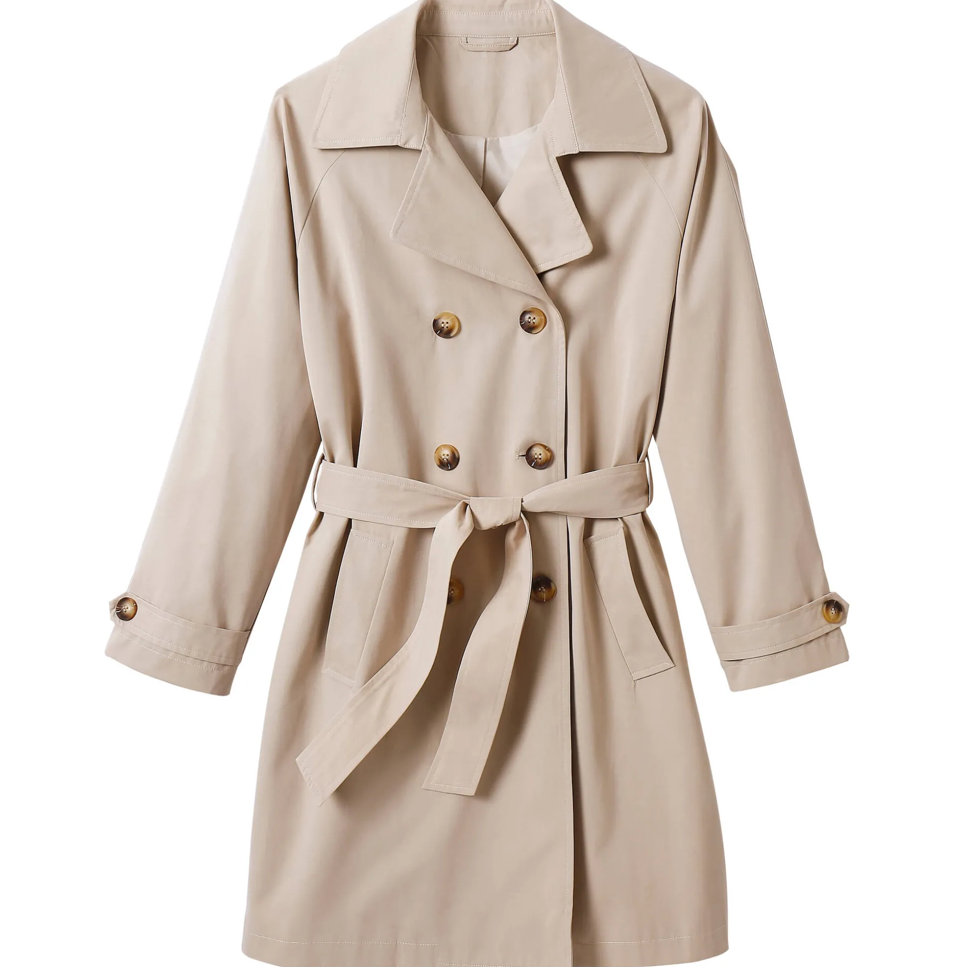 Waterafstotende trenchcoat met verwijderbare ceintuur