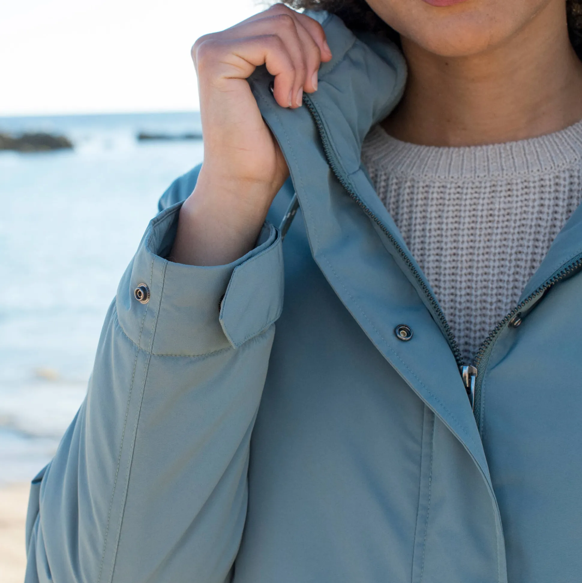 Waterdichte parka met rits en kap