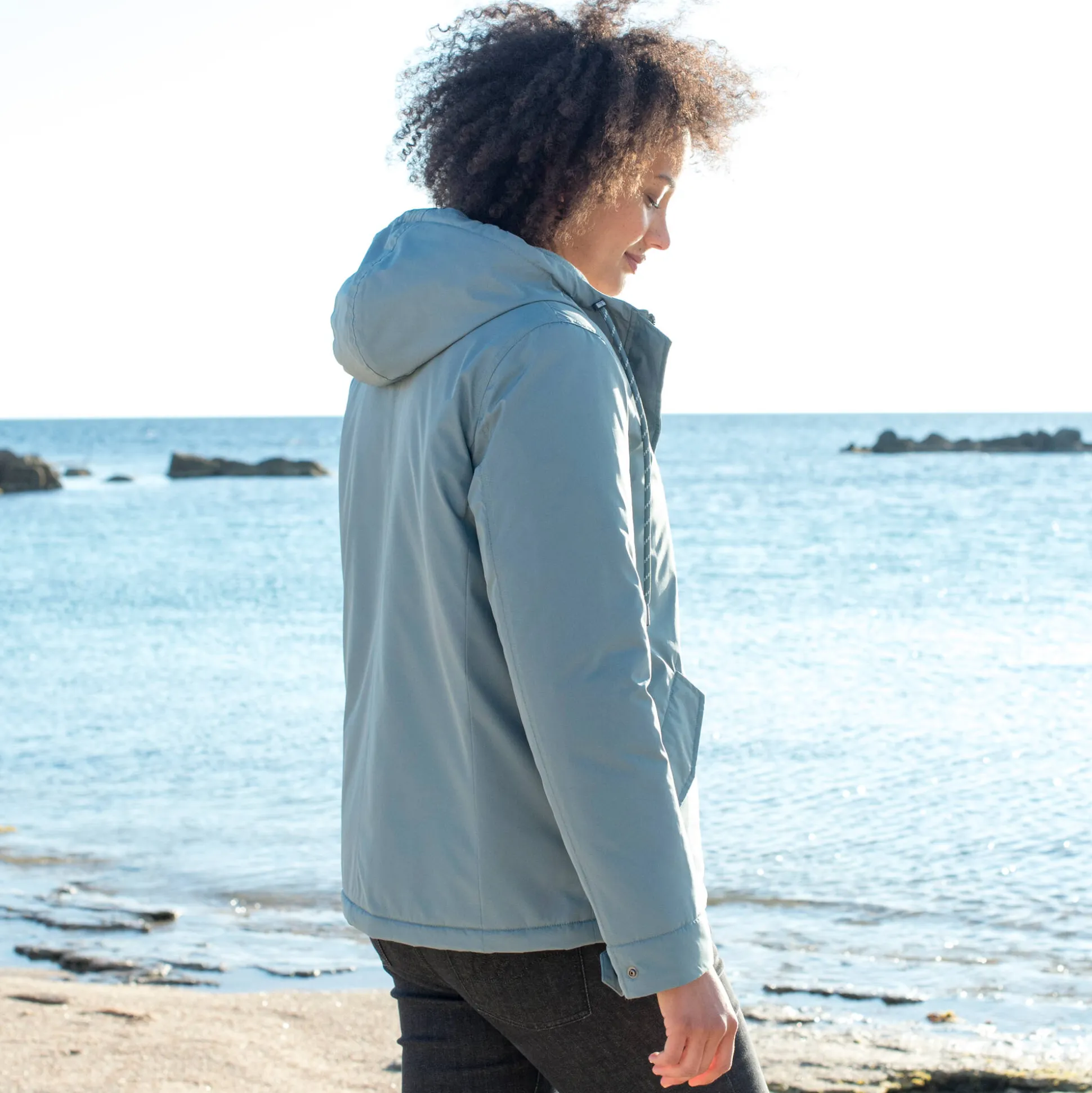 Waterdichte parka met rits en kap
