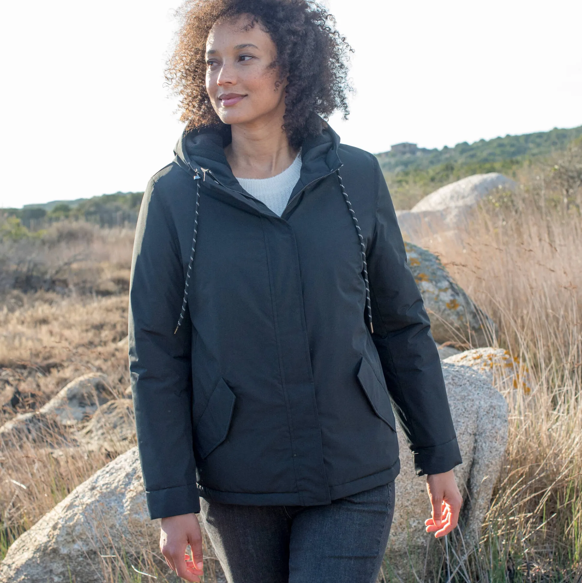Waterdichte parka met rits en kap