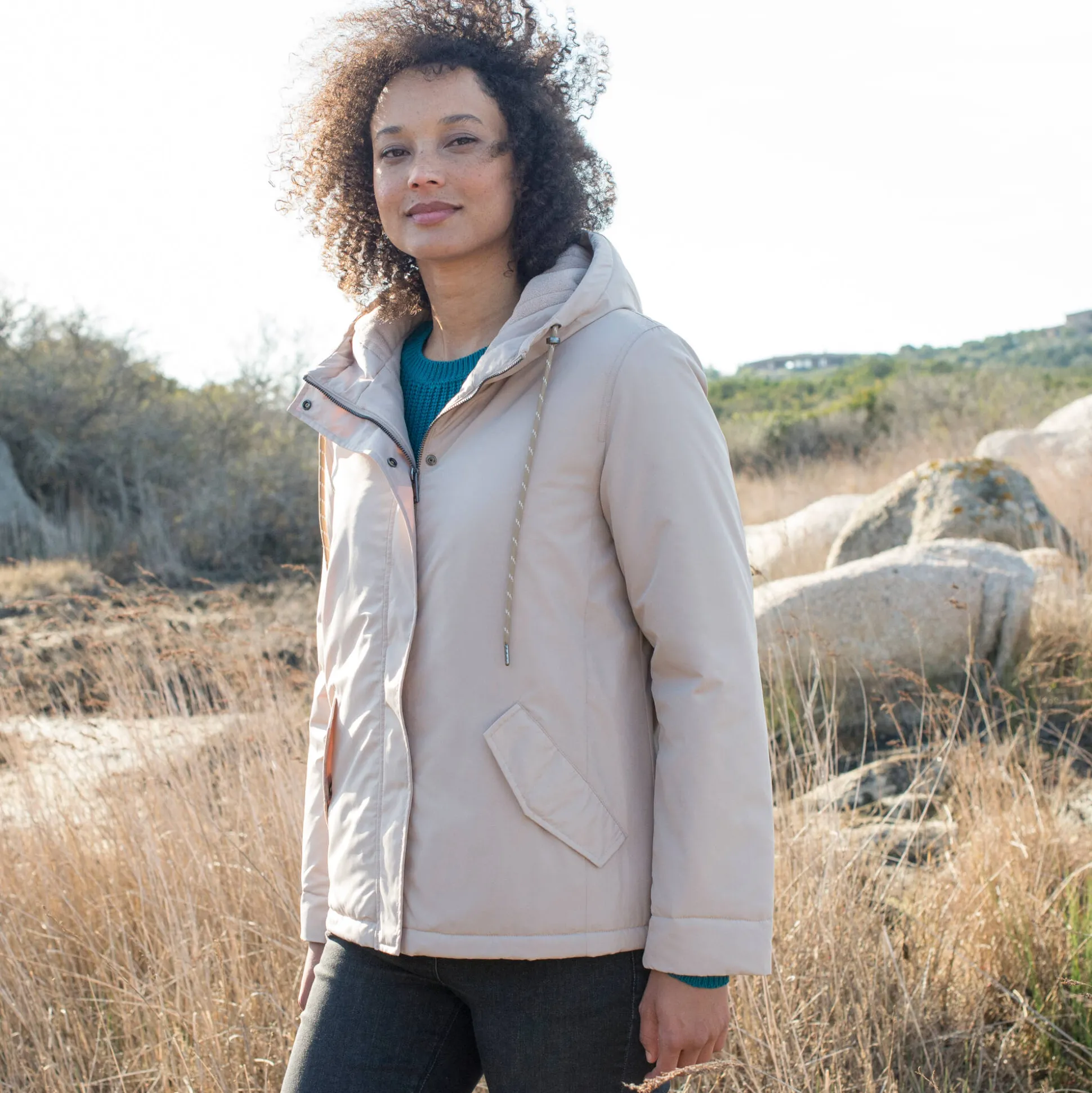 Waterdichte parka met rits en kap