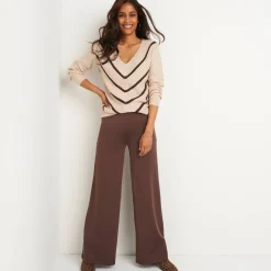 Wijde broek in rekbaar tricot