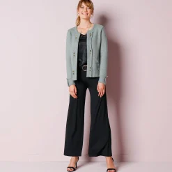 Wijde broek in rekbaar tricot