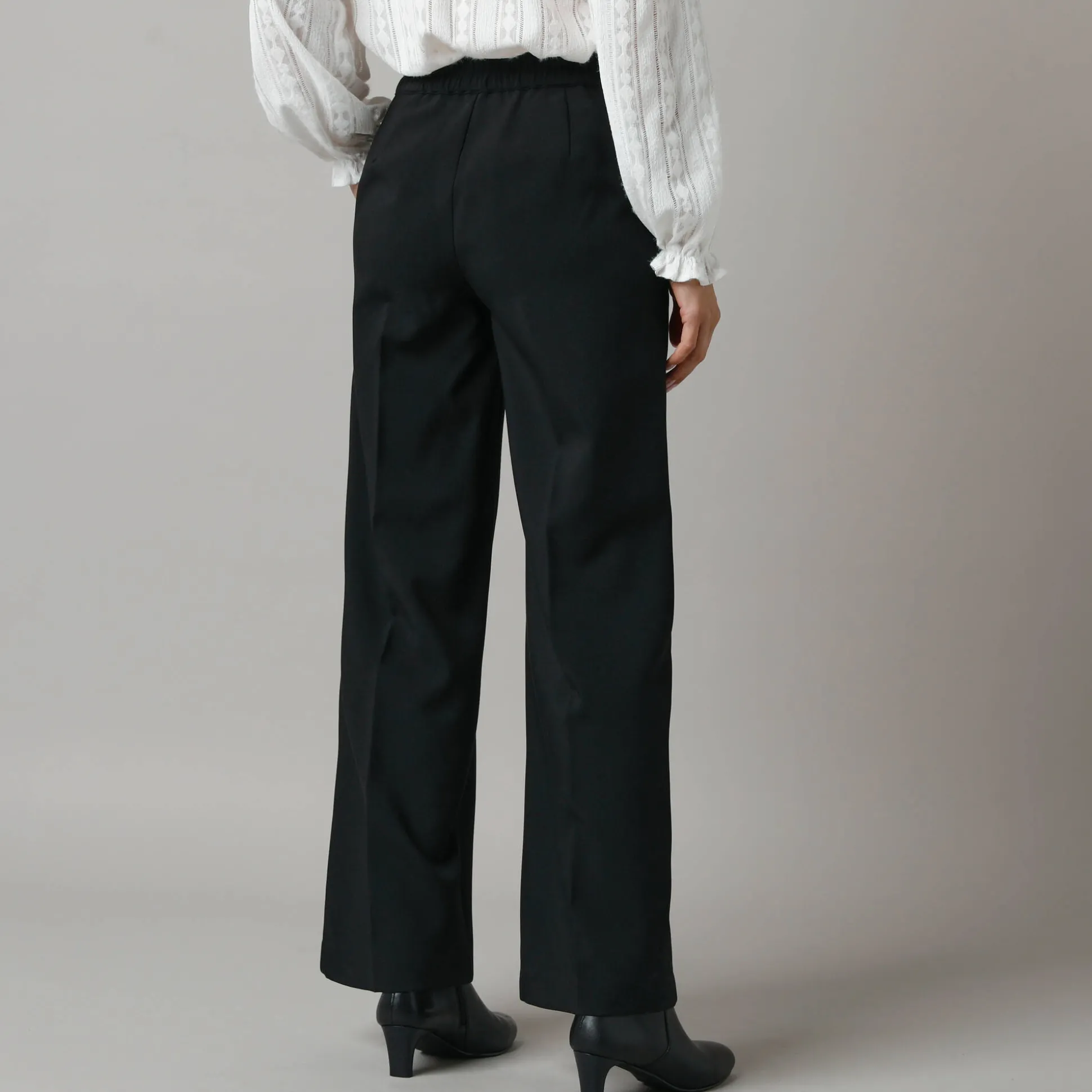 Wijde broek met bandplooien